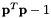 $ {\bf p}^T{\bf p}-1 $
