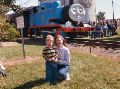 "Let's take a ride on Thomas, Mommy."