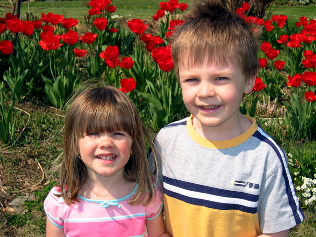 Mommy's little gardeners.