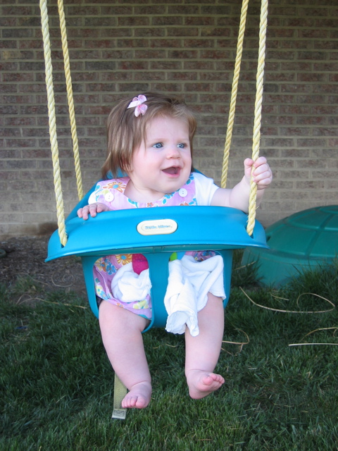 I'm swinging with my bow.