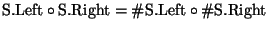 \( \mathrm{S}.\mathrm{Left}\circ \mathrm{S}.\mathrm{Right}=\char93 \mathrm{S}.\mathrm{Left}\circ \char93 \mathrm{S}.\mathrm{Right} \)